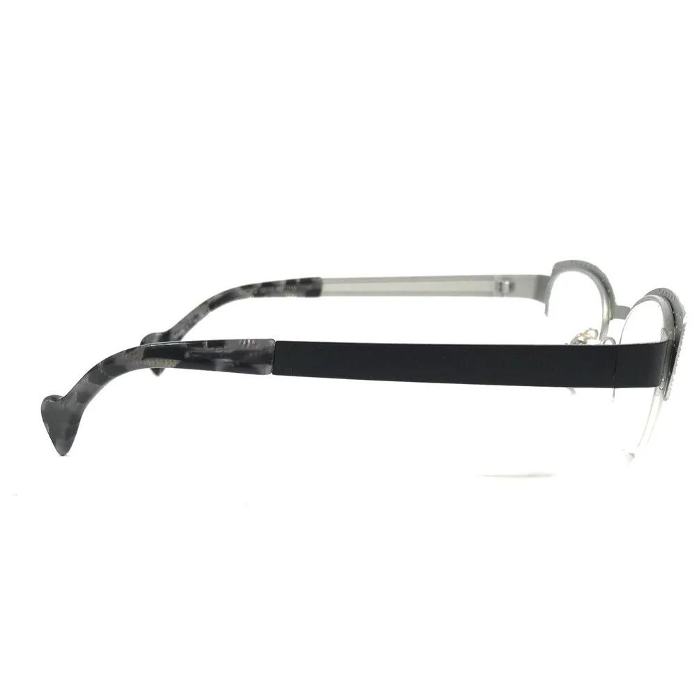 Boz Eyeglasses Frames ZADIG 0010 Black White Silver Cat Eye Patterned 49-19-135